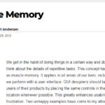 Muscle Memory — GUI Design