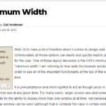 Minimum Width — GUI Design