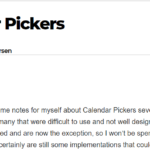 Calendar Pickers — GUI Design